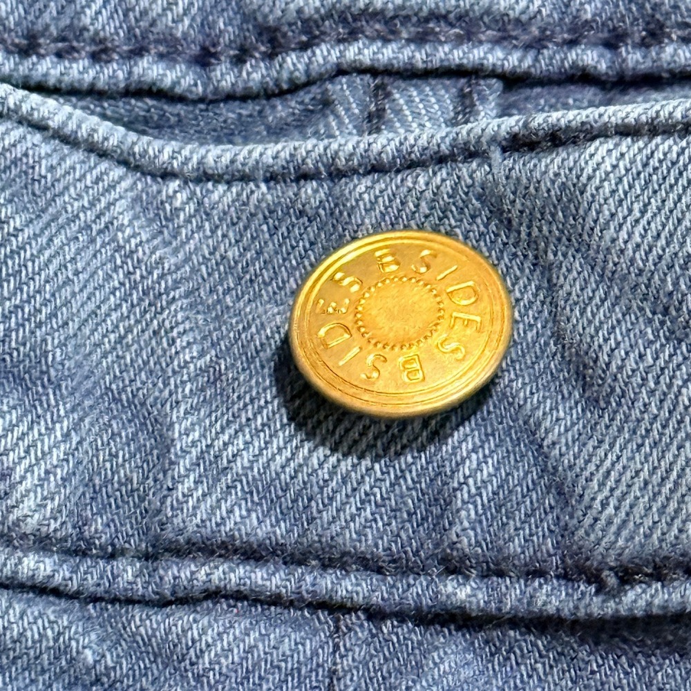 B Sides Women Jeans Wide Leg Button Fly Front Seam 27 Indigo Blue Cotton USA - Picture 8 of 12